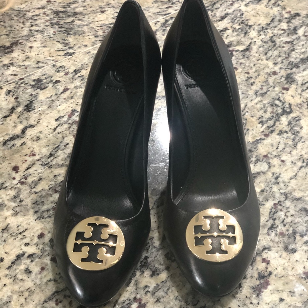 Tory Burch Black Wedge Heels